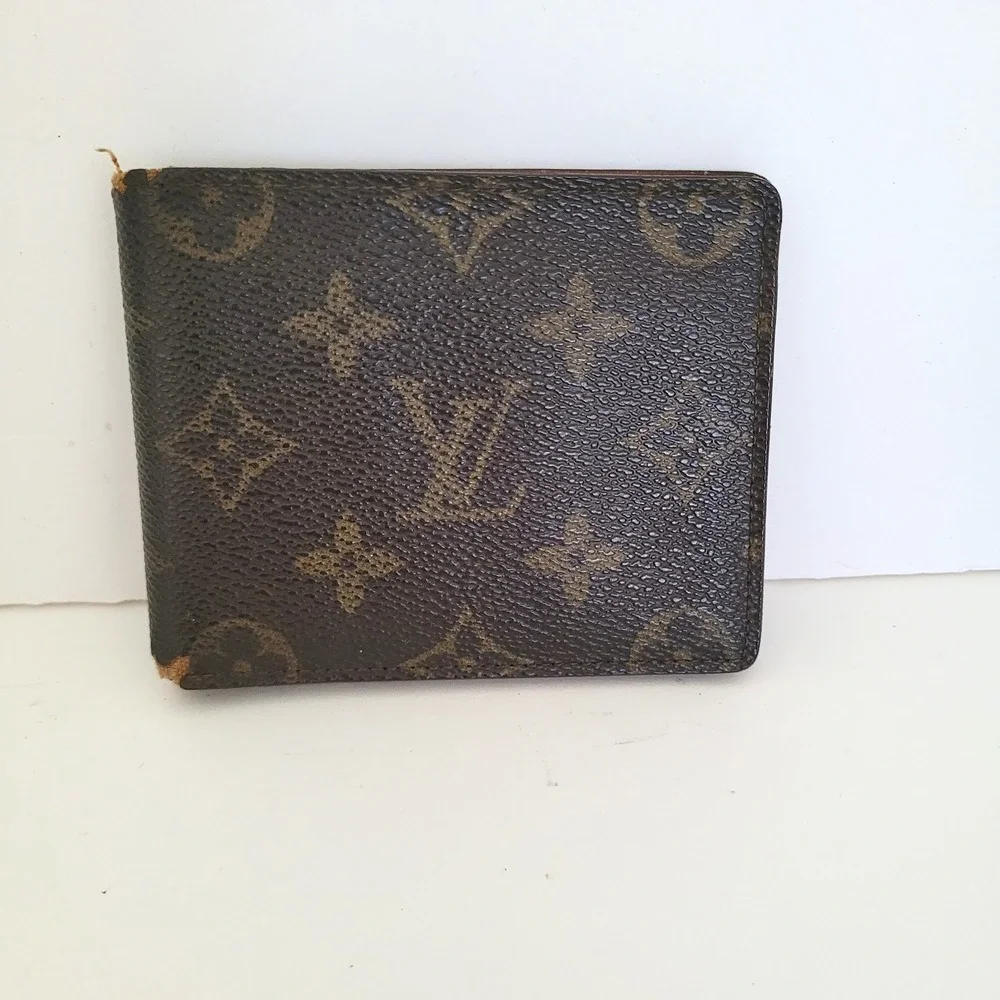 Louis Vuitton Monogram‎ Bifold Wallet with ID Window Brown Canvas Vintage